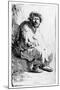 Beggar Seated on a Bank, 1630 (Etching)-Rembrandt van Rijn-Mounted Giclee Print