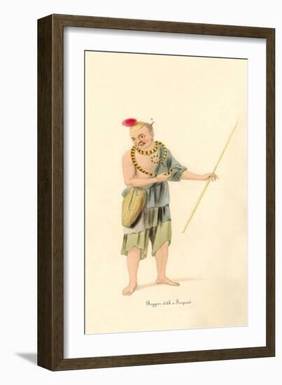 Beggar with a Serpent-George Henry Malon-Framed Art Print