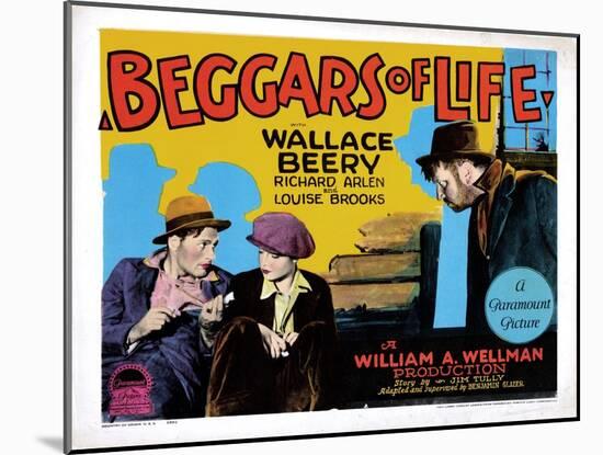 Beggars of Life, Richard Arlen, Louise Brooks, Wallace Beery, 1928-null-Mounted Art Print