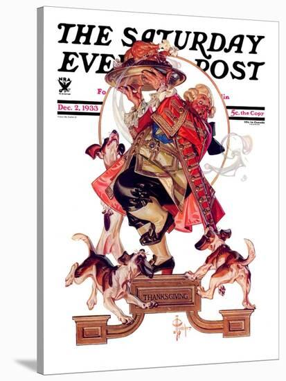 "Begging for Turkey," Saturday Evening Post Cover, December 2, 1933-Joseph Christian Leyendecker-Stretched Canvas