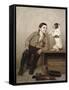 Begging-John George Brown-Framed Stretched Canvas