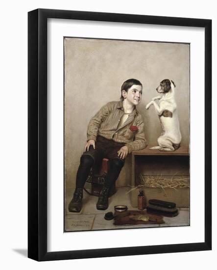 Begging-John George Brown-Framed Giclee Print