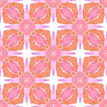 Hand Painted Tiled Watercolor Border. Orange Stylish Boho Chic Summer Design. Textile Ready Appeali-Begin Again Studio-Stretched Canvas