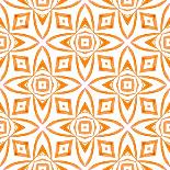 Hand Painted Tiled Watercolor Border. Orange Stylish Boho Chic Summer Design. Textile Ready Appeali-Begin Again Studio-Framed Art Print