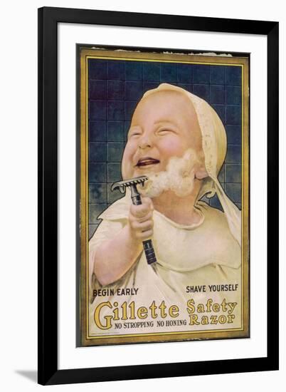 Begin Early Shave Yourself - the Gillette Safety Razor Lives Up to its Name-null-Framed Art Print