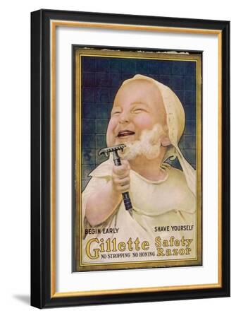 Shave yourself Reproduction poster,Wall art. Vintage Shaving advert