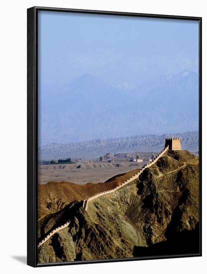 Beginning of the Great Wall, UNESCO World Heritage Site, Jiayuguan, Gansu, China-Porteous Rod-Framed Photographic Print