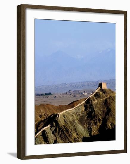 Beginning of the Great Wall, UNESCO World Heritage Site, Jiayuguan, Gansu, China-Porteous Rod-Framed Photographic Print