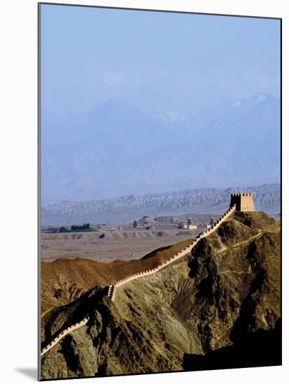 Beginning of the Great Wall, UNESCO World Heritage Site, Jiayuguan, Gansu, China-Porteous Rod-Mounted Photographic Print