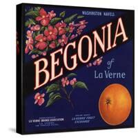 Begonia Brand - La Verne, California - Citrus Crate Label-Lantern Press-Stretched Canvas