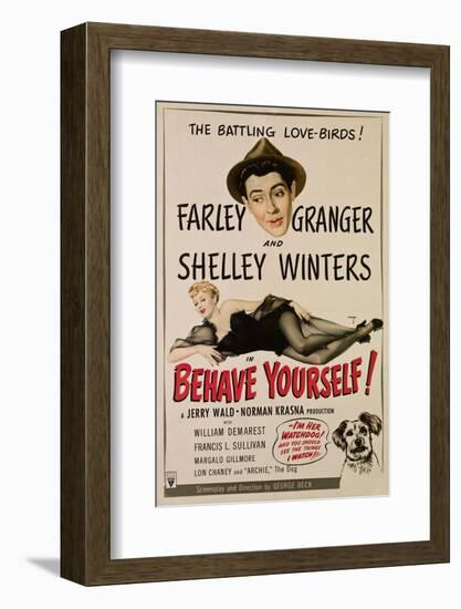 Behave Yourself!, Farley Granger, Shelley Winters, 1951-null-Framed Photo