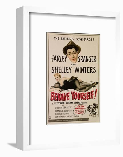 Behave Yourself!, Farley Granger, Shelley Winters, 1951-null-Framed Photo