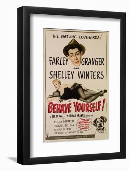 Behave Yourself!, Farley Granger, Shelley Winters, 1951-null-Framed Photo