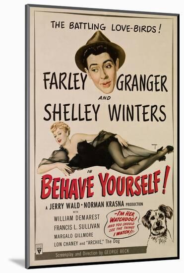 Behave Yourself!, Farley Granger, Shelley Winters, 1951-null-Mounted Photo