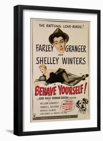 Behave Yourself!, Farley Granger, Shelley Winters, 1951-null-Framed Photo