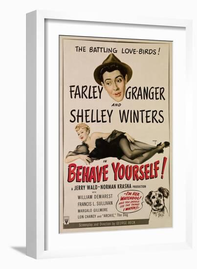 Behave Yourself!, Farley Granger, Shelley Winters, 1951-null-Framed Photo