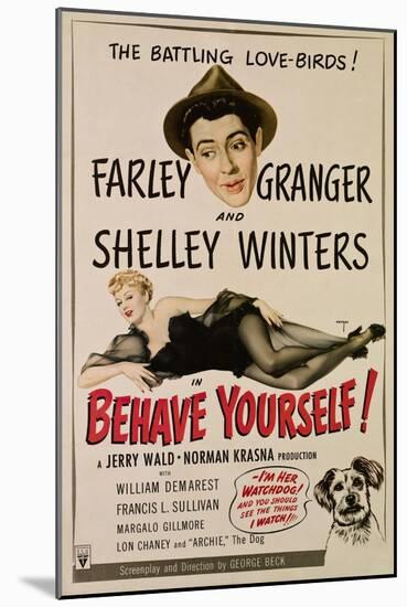 Behave Yourself!, Farley Granger, Shelley Winters, 1951-null-Mounted Photo