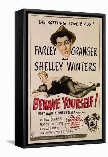 Behave Yourself!, Farley Granger, Shelley Winters, 1951-null-Framed Stretched Canvas