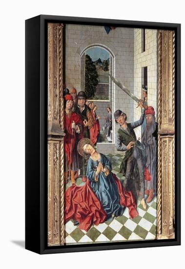 Beheading of St Catherine, Panel of St Catherine Triptych-Fernando Gallego-Framed Stretched Canvas