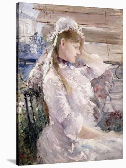 Behind the Blinds, 1879-Berthe Morisot-Stretched Canvas