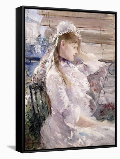 Behind the Blinds, 1879-Berthe Morisot-Framed Stretched Canvas