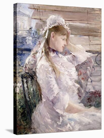 Behind the Blinds, 1879-Berthe Morisot-Stretched Canvas