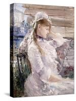 Behind the Blinds, 1879-Berthe Morisot-Stretched Canvas
