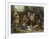 Behind the Curtain, 1880-Ludwig Knaus-Framed Giclee Print