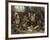 Behind the Curtain, 1880-Ludwig Knaus-Framed Giclee Print