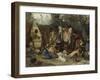 Behind the Curtain, 1880-Ludwig Knaus-Framed Giclee Print