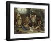 Behind the Curtain, 1880-Ludwig Knaus-Framed Giclee Print