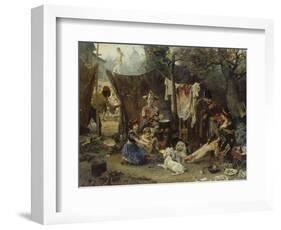 Behind the Curtain, 1880-Ludwig Knaus-Framed Giclee Print