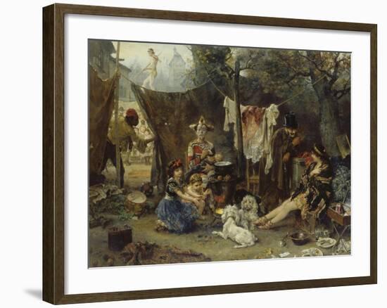 Behind the Curtain, 1880-Ludwig Knaus-Framed Giclee Print