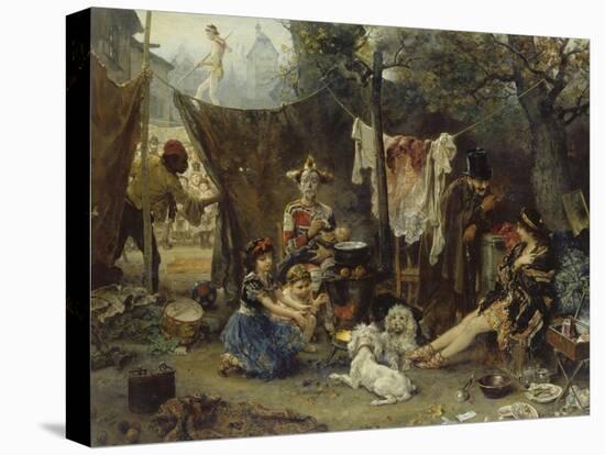 Behind the Curtain, 1880-Ludwig Knaus-Stretched Canvas