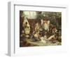 Behind the Curtain, Circus Entertainers Resting Between Acts, 1880-Ludwig Knaus-Framed Giclee Print