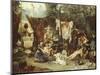 Behind the Curtain, Circus Entertainers Resting Between Acts, 1880-Ludwig Knaus-Mounted Giclee Print