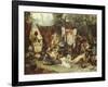 Behind the Curtain, Circus Entertainers Resting Between Acts, 1880-Ludwig Knaus-Framed Giclee Print