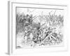 'Behind The Rough Breastworks Lay The Michigan Men', 1902-Unknown-Framed Giclee Print