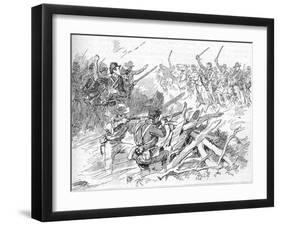 'Behind The Rough Breastworks Lay The Michigan Men', 1902-Unknown-Framed Giclee Print