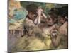 Behind the scenes (detail) also known as Yellow dancers-Edgar Degas-Mounted Giclee Print