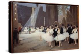 Behind the Scenes of the Opera Les Danceuses Starile En Tutu Appretant to Enter the Stage. Painting-Jean Beraud-Stretched Canvas