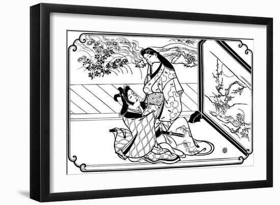 Behind the Screen, 1680S-Hishikawa Moronobu-Framed Giclee Print