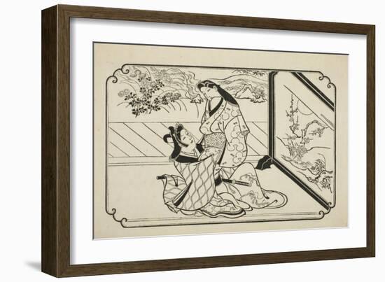 Behind the Screen, C.1673-81-Hishikawa Moronobu-Framed Giclee Print