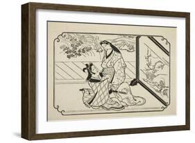 Behind the Screen, C.1673-81-Hishikawa Moronobu-Framed Giclee Print