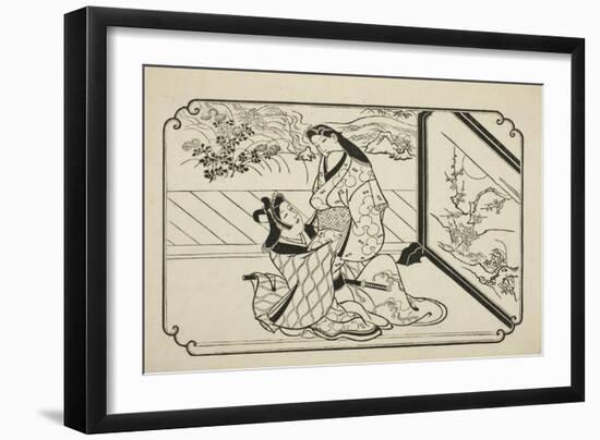 Behind the Screen, C.1673-81-Hishikawa Moronobu-Framed Giclee Print