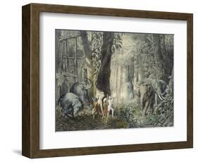 Bei Der Elefantenjagd-István Nagy-Framed Giclee Print