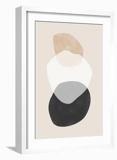 Beige Boho Shapes Artwork-Elena Ristova-Framed Giclee Print