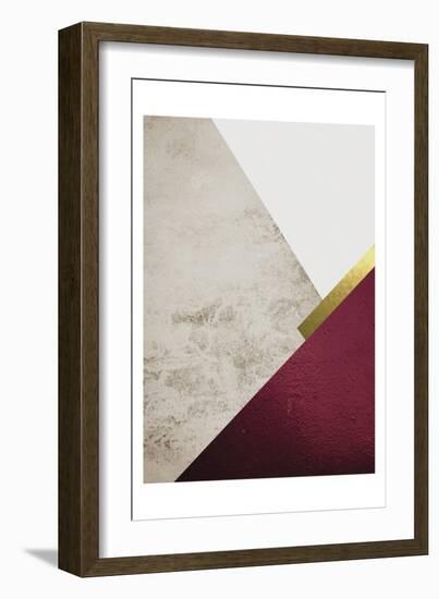 Beige Burgundy Mountains 1-Urban Epiphany-Framed Art Print