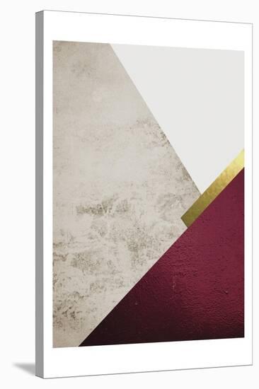 Beige Burgundy Mountains 1-Urban Epiphany-Stretched Canvas