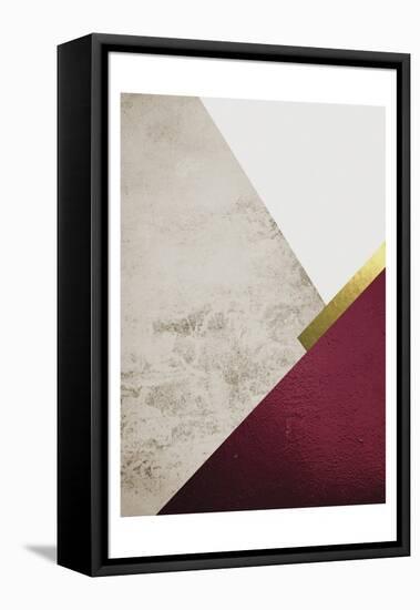 Beige Burgundy Mountains 1-Urban Epiphany-Framed Stretched Canvas